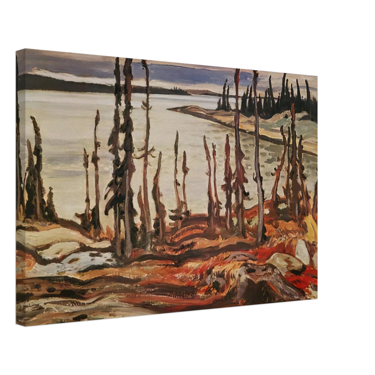 A.Y. Jackson - Wilderness, Deese Bay - Art Nouveau Modern Canvas - 40x60 cm / 16x24 inches-canvas