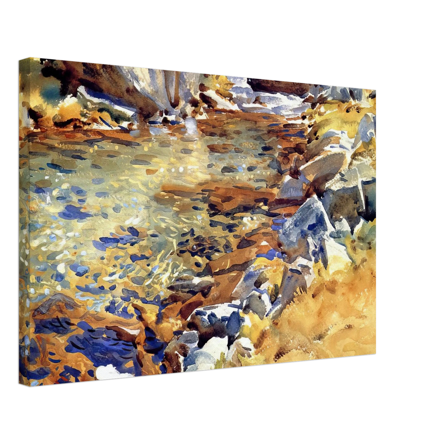 John Singer Sargent - Brook among Rocks Canvas - 70x100 cm / 28x40 inches-canvas