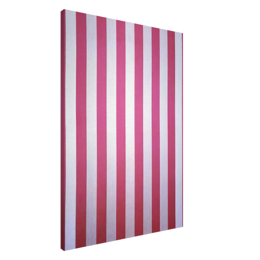 Daniel Buren - Peinture acrylique blanche sur tissu raye blanc et rouge - 1970 Canvas - 20x30 cm / 8x12 inches-canvas