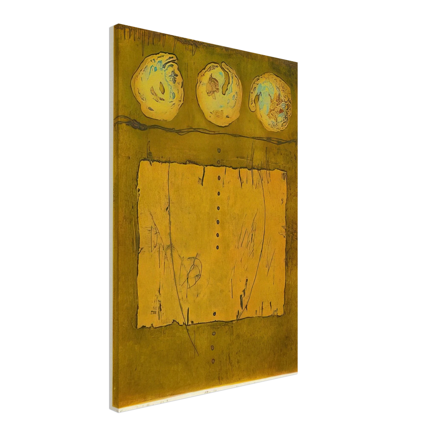 Hiroyuki Tajima - Yellow Print - 1970 Canvas - 70x100 cm / 28x40 inches-canvas