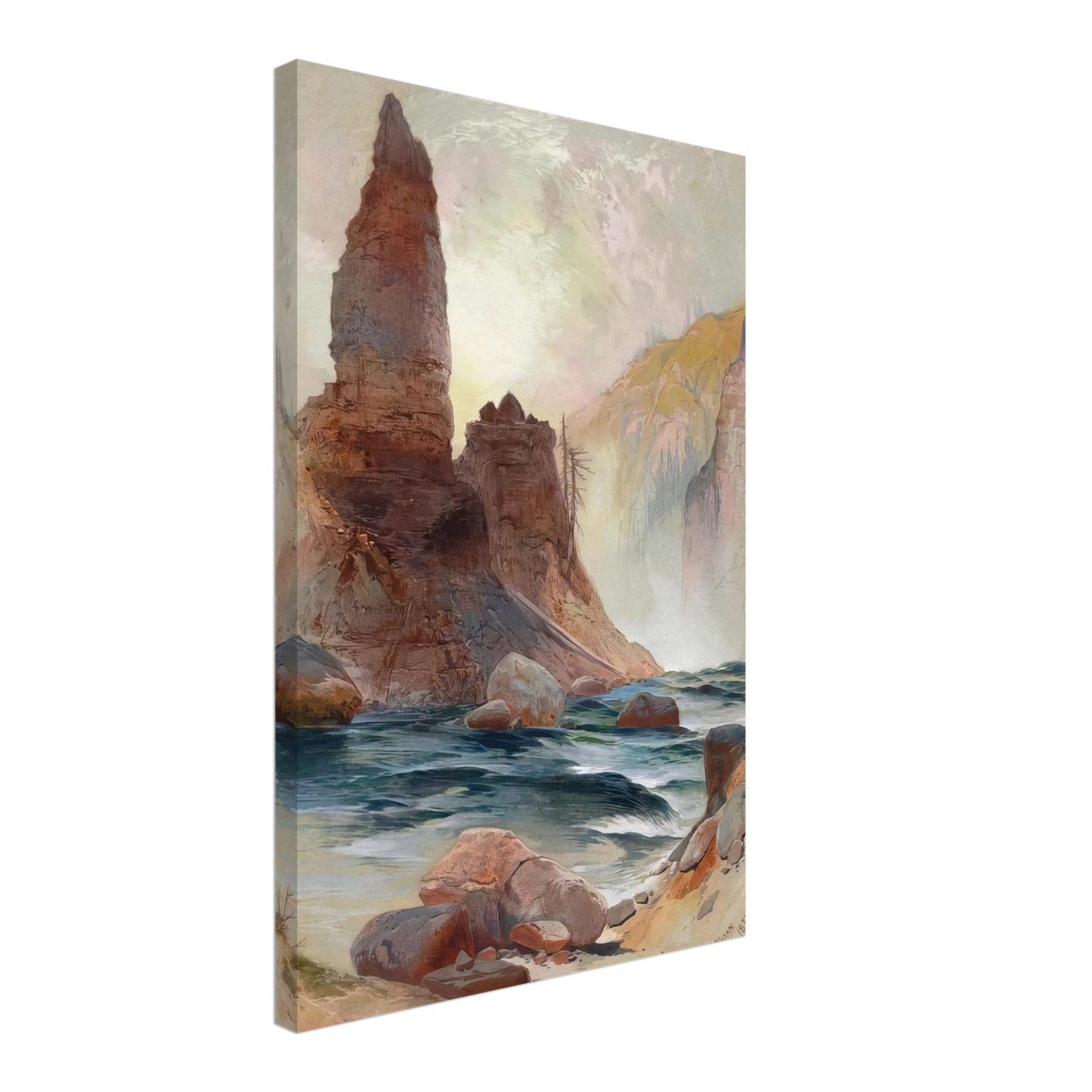 Thomas Moran - Tower Falls, Yellowstone Canvas - 40x60 cm / 16x24 inches-canvas