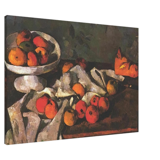 Paul Cezanne - Still life with a fruit dish and apples Canvas - 20x30 cm / 8x12 inches-canvas