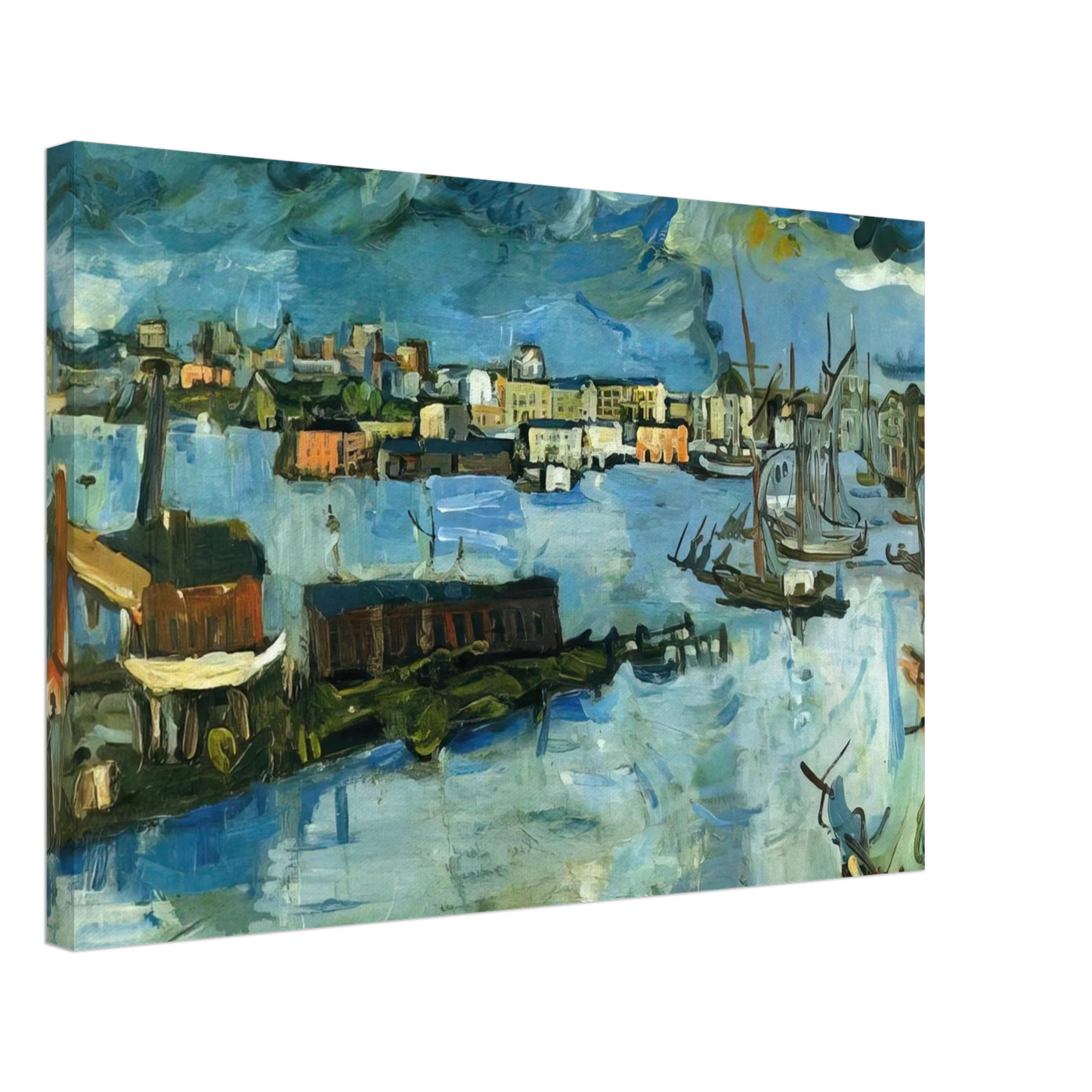 OSKAR KOKOSCHKA - STOCKHOLM HARBOUR Canvas - 40x60 cm / 16x24 inches-canvas