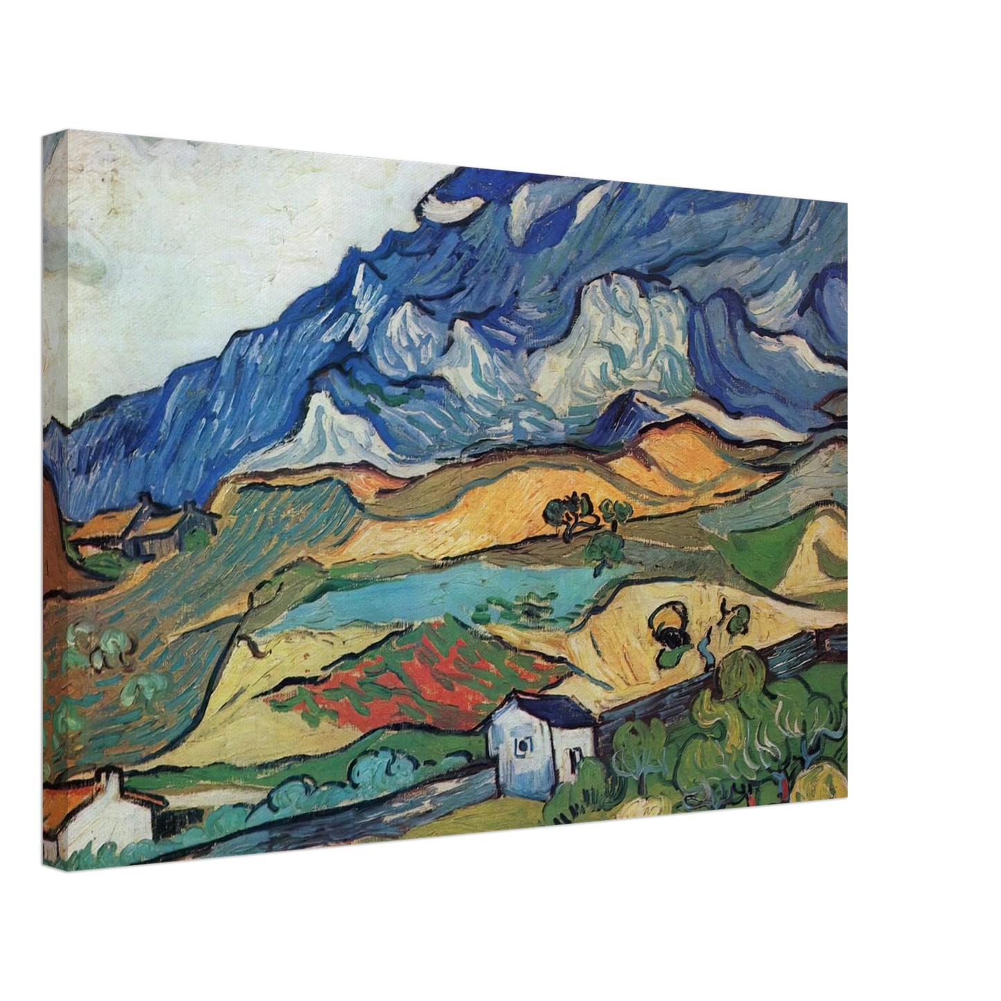 Vincent van Gogh - Les Alpilles, Mountain Landscape near South-Reme Canvas - 40x60 cm / 16x24 inches-canvas