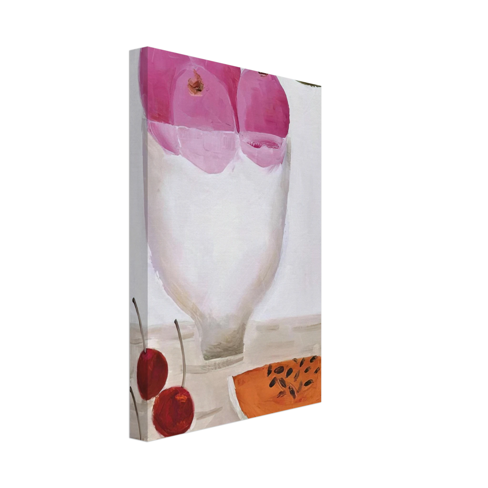 Mary Fedden - Three Cherries - 2000 Canvas - 40x60 cm / 16x24 inches-canvas