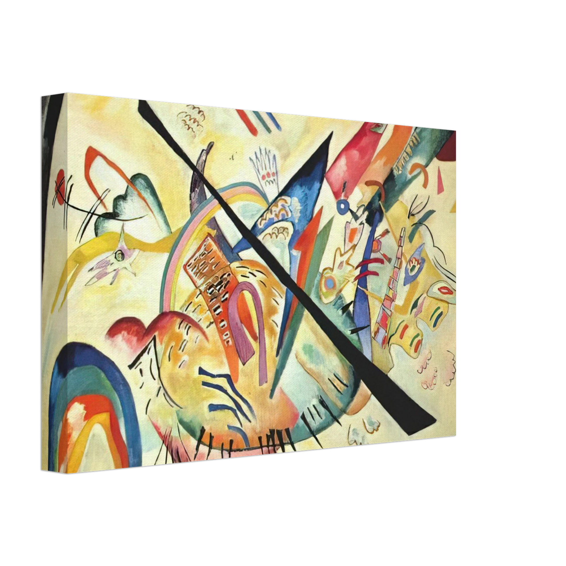 Wassily Kandinsky - WHITE OVAL 1919 Canvas - 40x60 cm / 16x24 inches-canvas