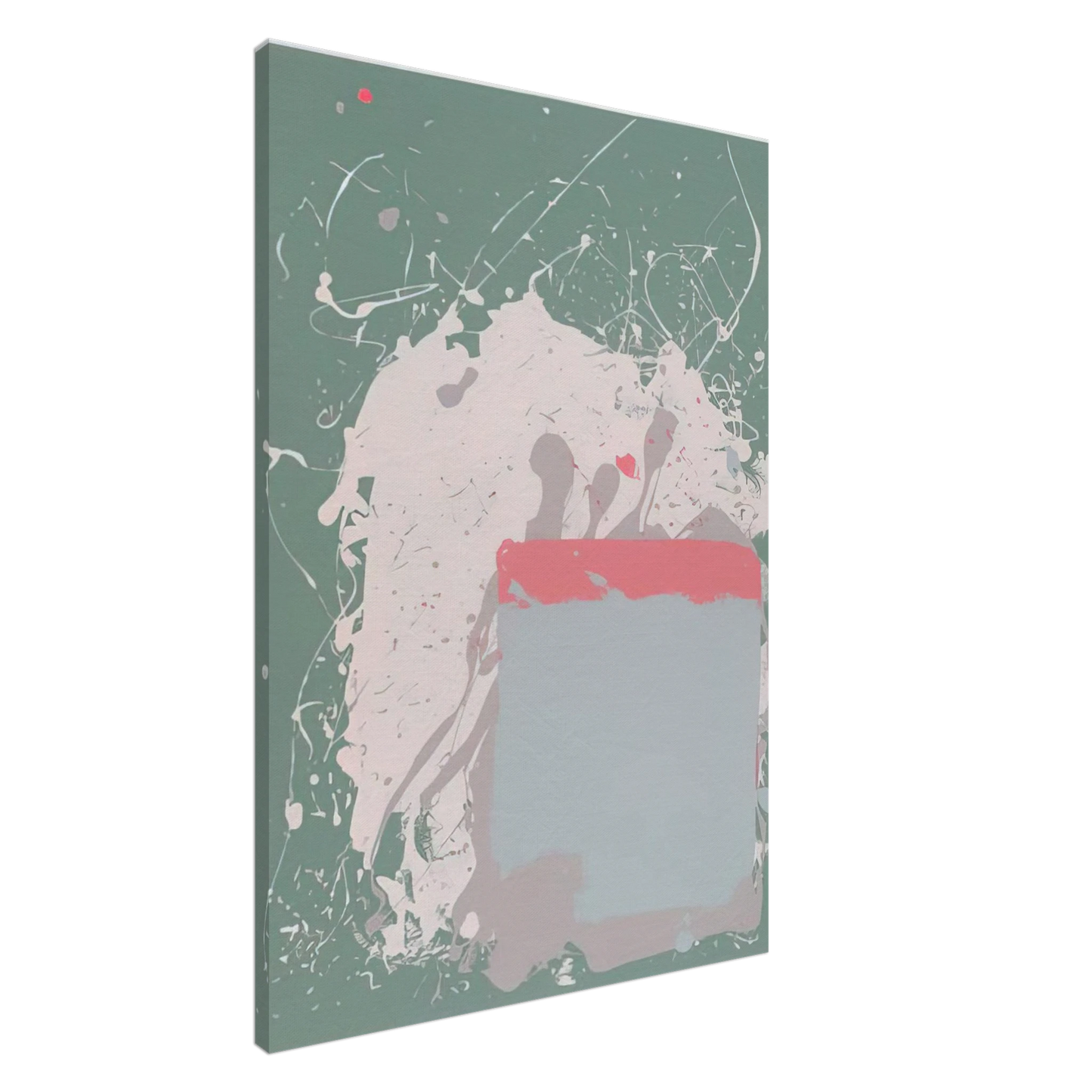 John Hoyland - Grey  Blue on Green - 1971 Canvas - 20x30 cm / 8x12 inches-canvas