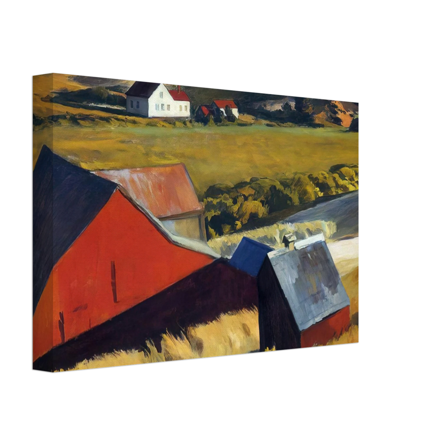 Edward Hopper - Cobbs Barns and Distant Houses Canvas - 40x60 cm / 16x24 inches-canvas