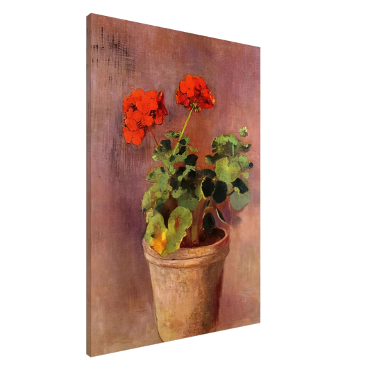 Odilon Redon - THE POT OF GERANIUMS Canvas - 20x30 cm / 8x12 inches-canvas