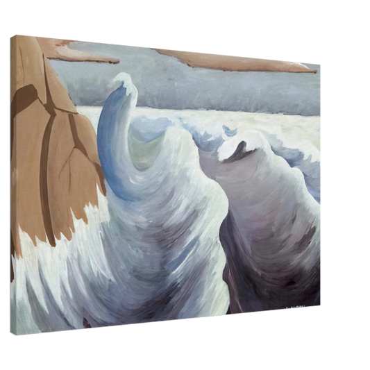 Lawren Harris - Shoreline - Art Nouveau Modern Canvas - 20x30 cm / 8x12 inches-canvas