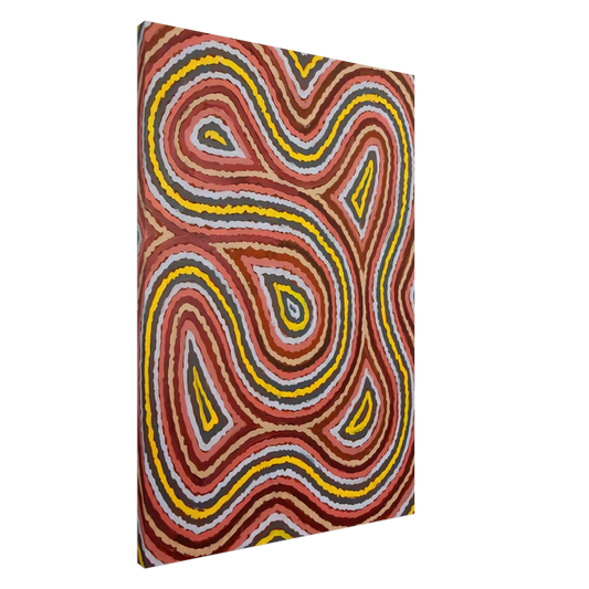 Clifford Possum Tjapaltjarri - Worm Dreaming - 1998 Canvas - 20x30 cm / 8x12 inches-canvas