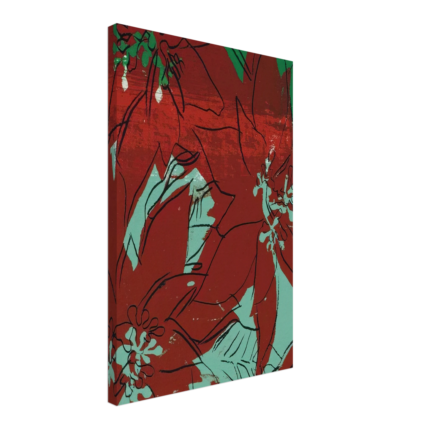 Andy Warhol - Poinsettias Canvas - 40x60 cm / 16x24 inches-canvas