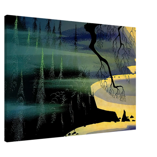 Eyvind Earle - Blue Mist Canvas - 20x30 cm / 8x12 inches-canvas