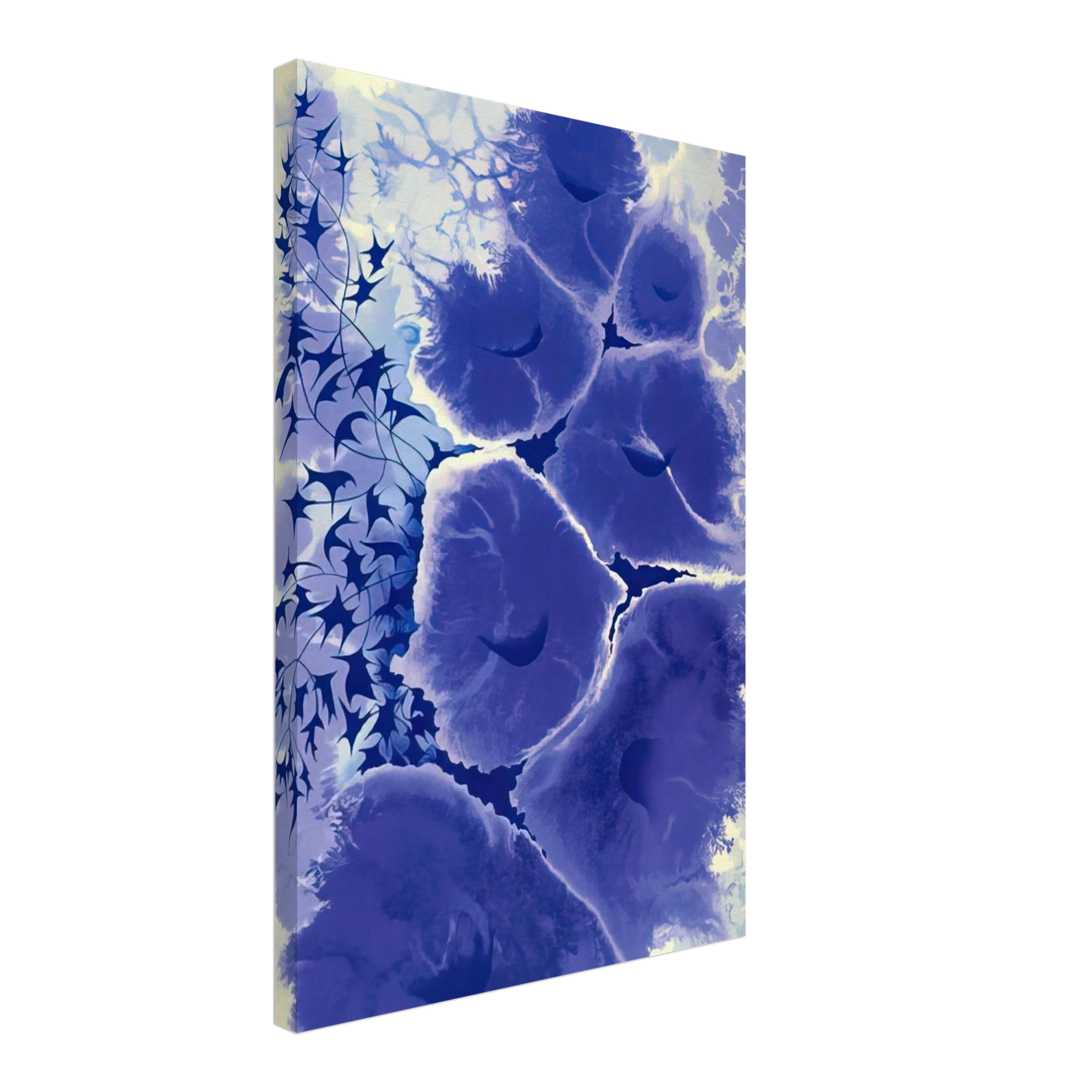 Eyvind Earle - Mauve Floral Canvas - 70x100 cm / 28x40 inches-canvas