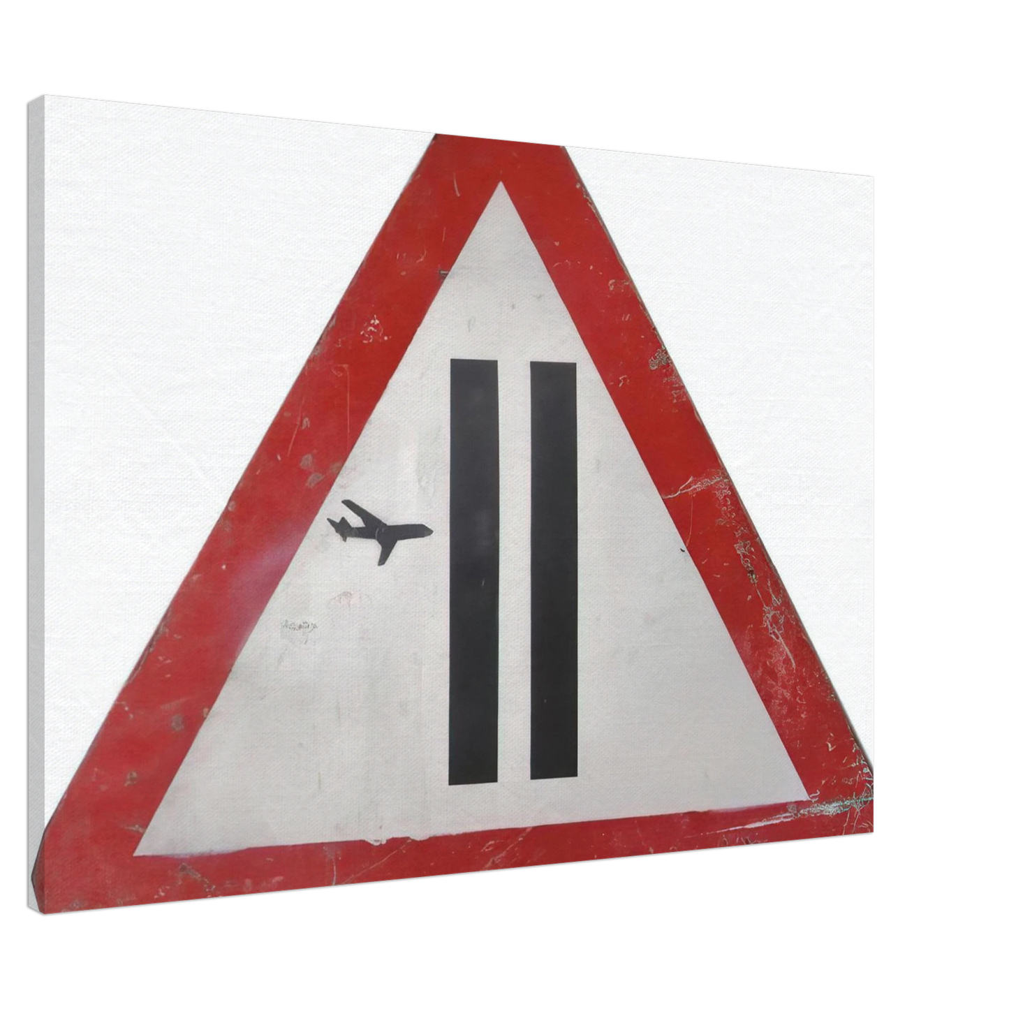 Banksy - WARNING SIGN 2006 Canvas - 20x30 cm / 8x12 inches-canvas