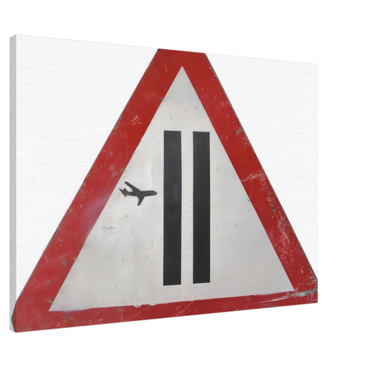Banksy - WARNING SIGN 2006 Canvas - 20x30 cm / 8x12 inches-canvas