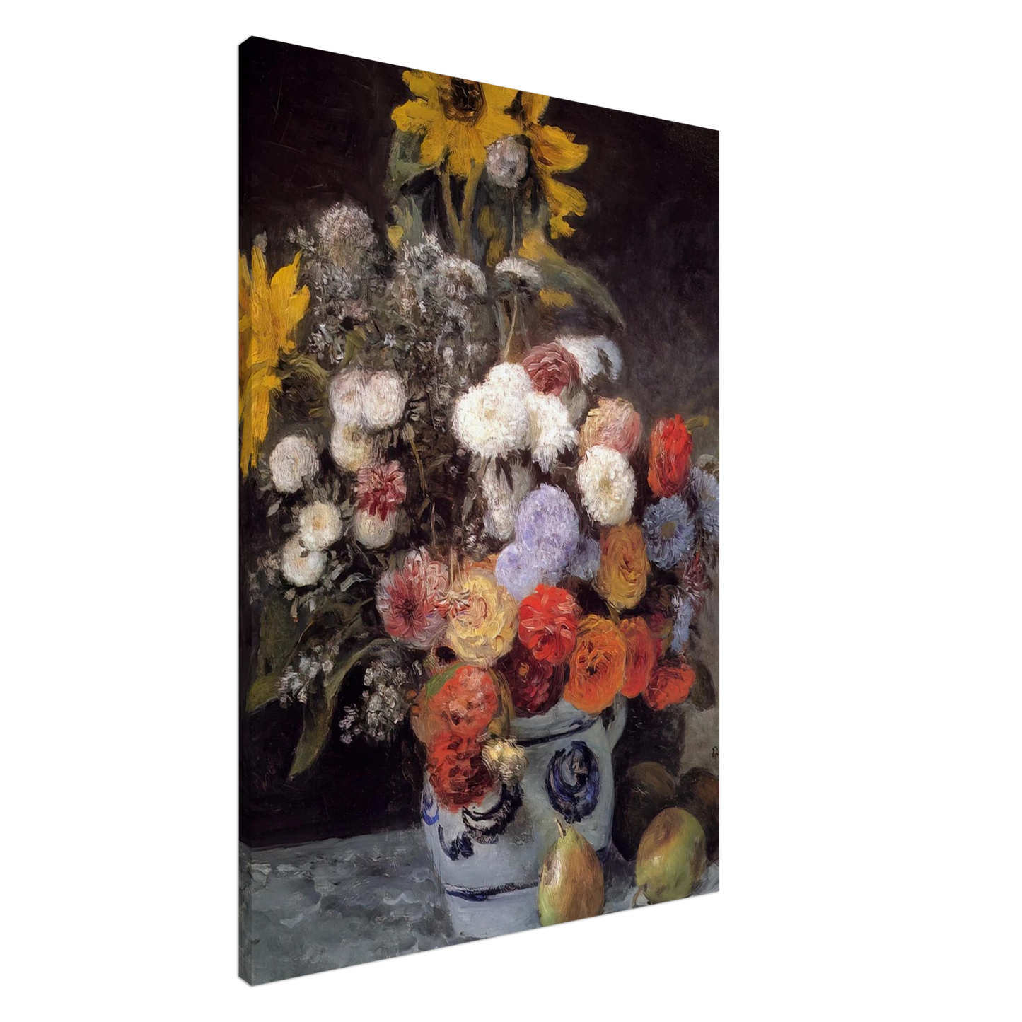 Pierre-Auguste Renoir - Mixed Flowers In An Earthware Pot Canvas - 20x30 cm / 8x12 inches-canvas