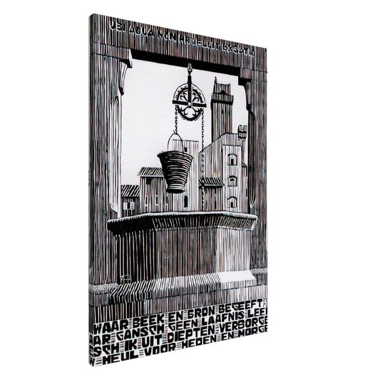 MC Escher - EMBLEMATA WELL Canvas - 20x30 cm / 8x12 inches-canvas