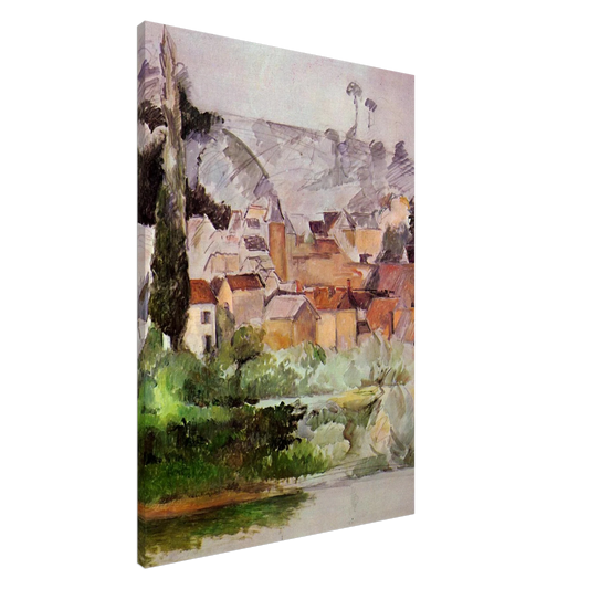 Paul Cezanne - Medan Chateau and Village Canvas - 20x30 cm / 8x12 inches-canvas