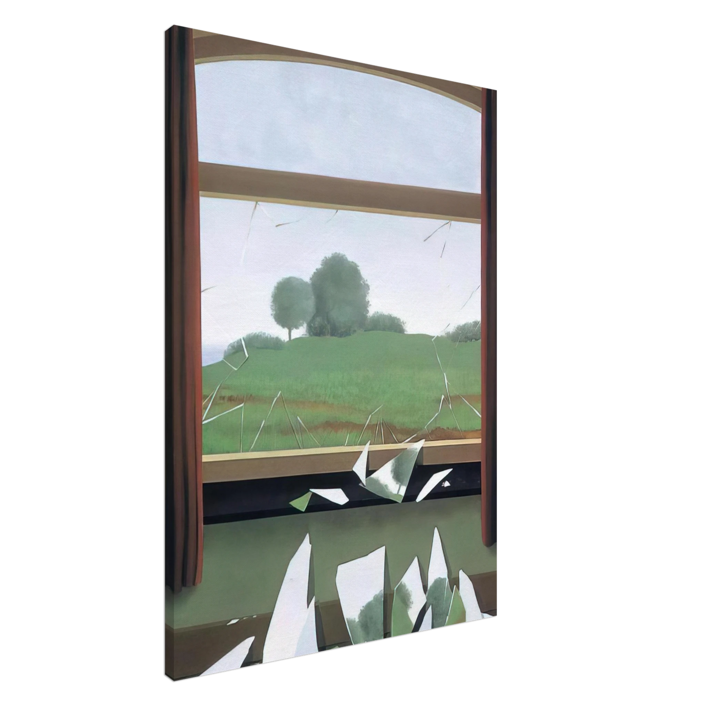 Rene Magritte - THE KEY TO THE FIELDS 1936 Canvas - 20x30 cm / 8x12 inches-canvas