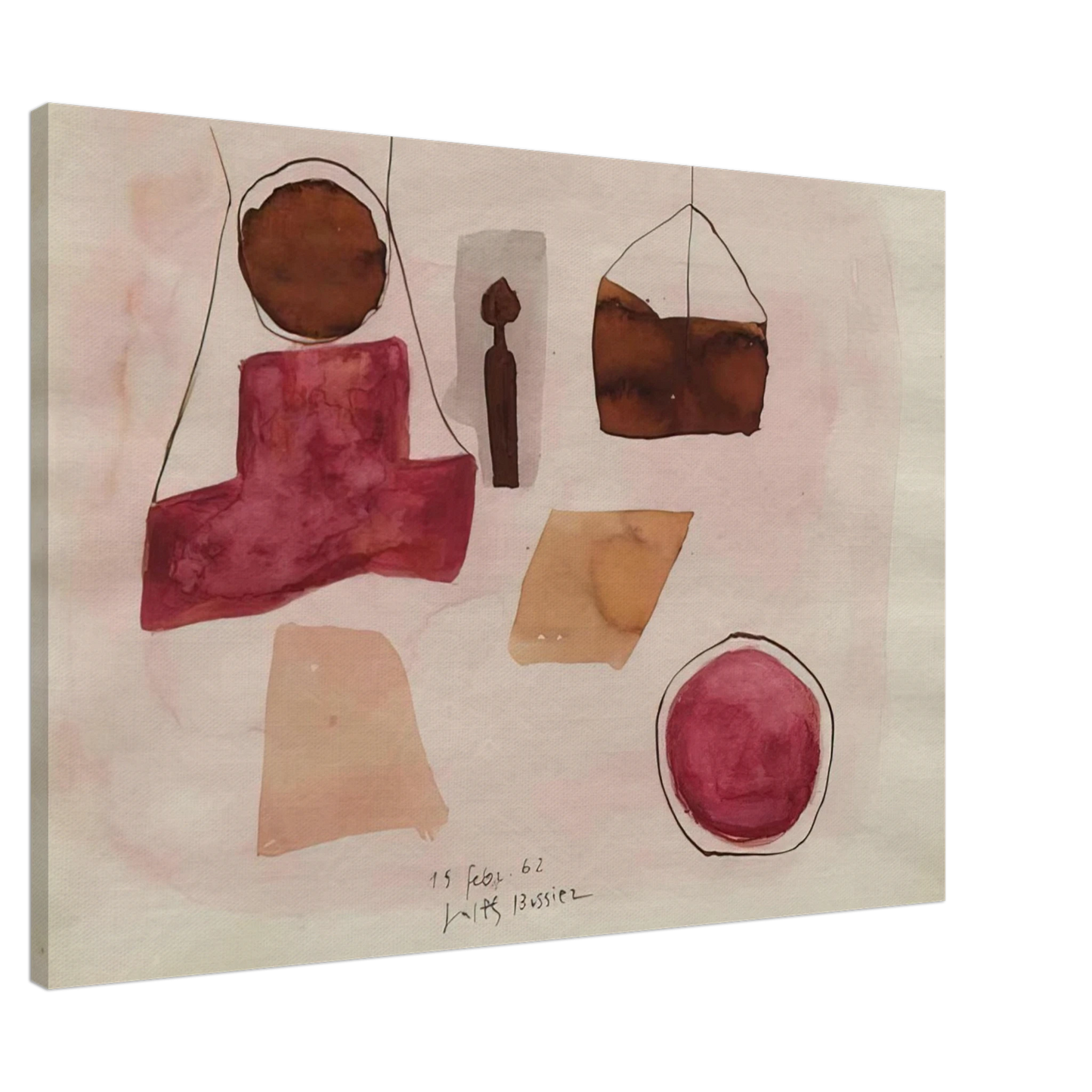Julius Bissier - 15.Febr.62 - 1962 Canvas - 20x30 cm / 8x12 inches-canvas
