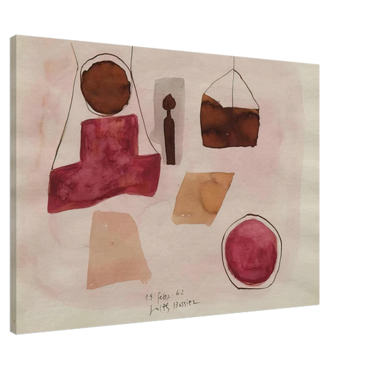Julius Bissier - 15.Febr.62 - 1962 Canvas - 20x30 cm / 8x12 inches-canvas