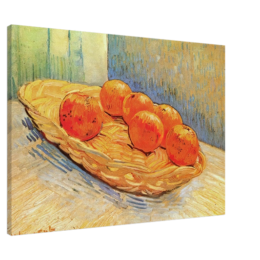 Vincent van Gogh - Still Life with Basket and Six Oranges Canvas - 20x30 cm / 8x12 inches-canvas