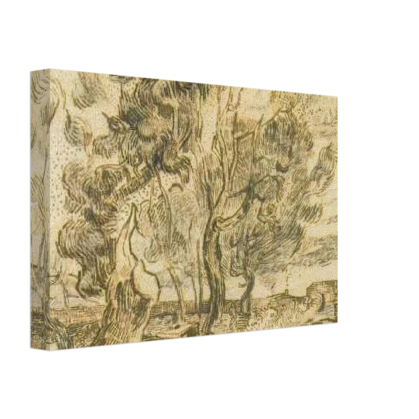 Vincent van Gogh - A Corner of the Asylum and the Garden with a Heavy, sawn-off Tree Canvas - 70x100 cm / 28x40 inches-canvas