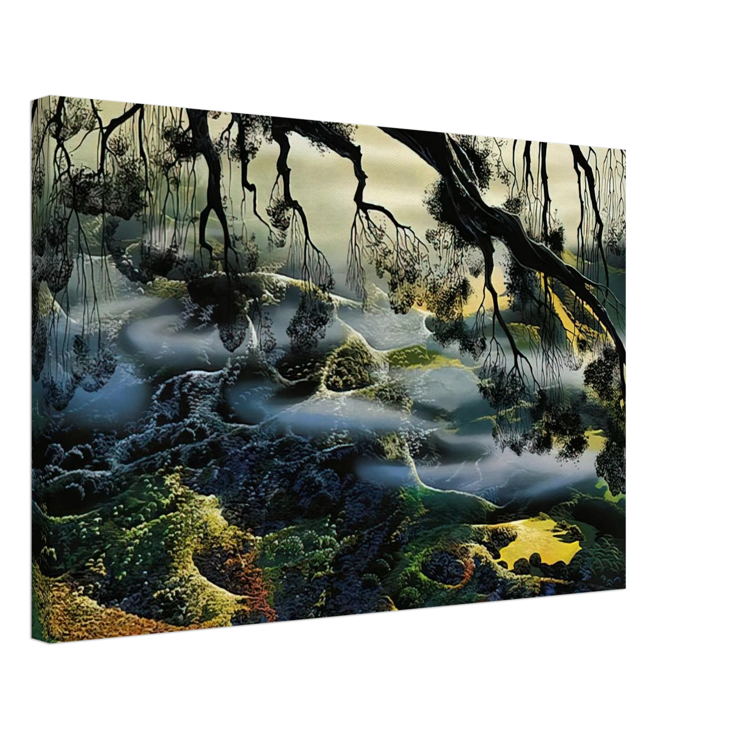 Eyvind Earle - Fog Passes By Canvas - 70x100 cm / 28x40 inches-canvas