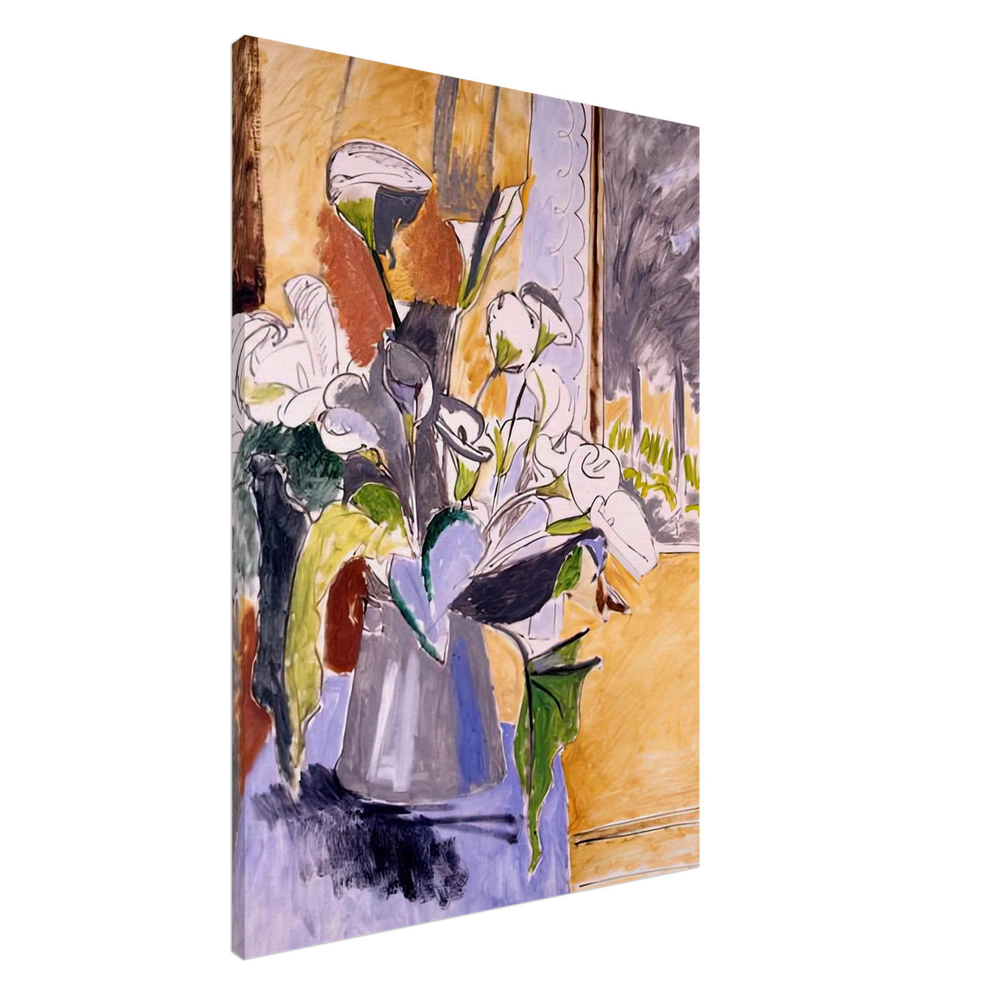 Henri Matisse - BOUQUET OF FLOWERS ON A VERANDA 1912 Canvas - 20x30 cm / 8x12 inches-canvas