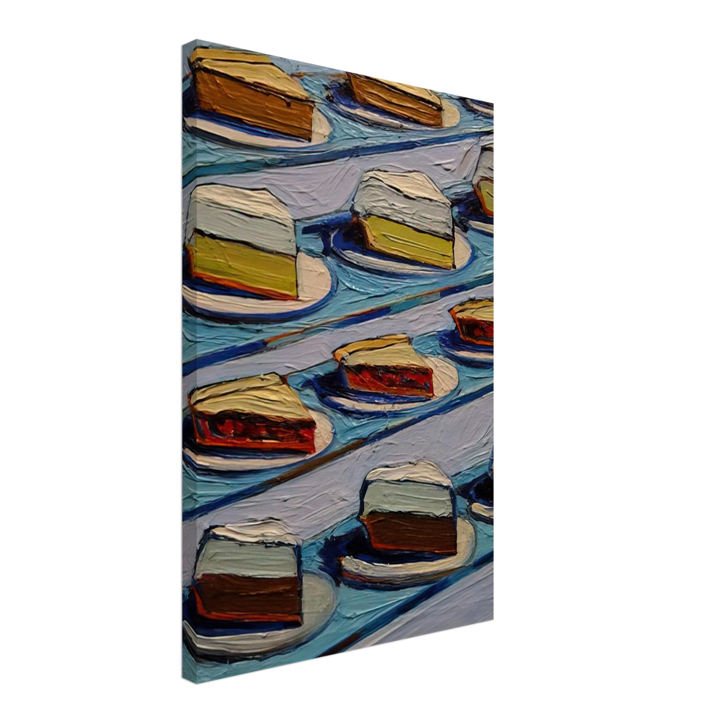 Wayne Thiebaud - Refrigerator Pies - 1962 Canvas - 40x60 cm / 16x24 inches-canvas