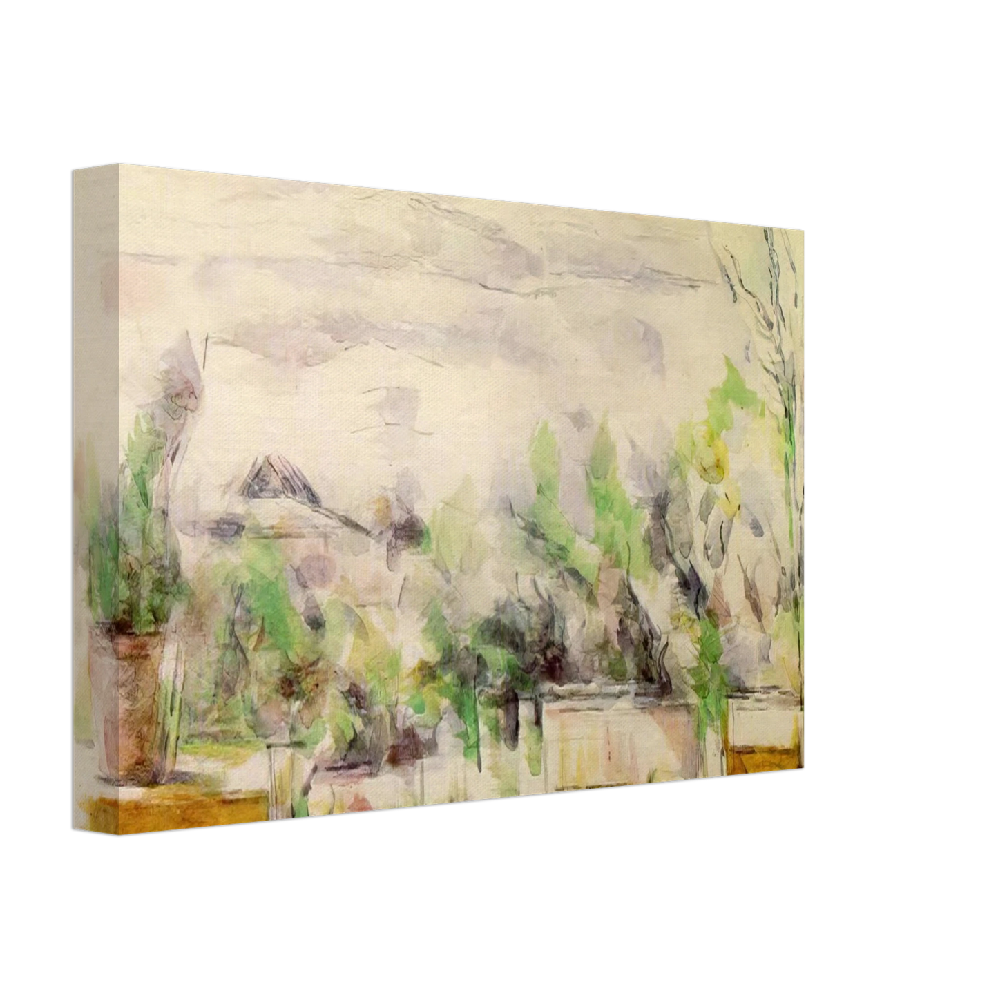 Paul Cezanne - The Garden Terrace at Les Lauves Canvas - 70x100 cm / 28x40 inches-canvas