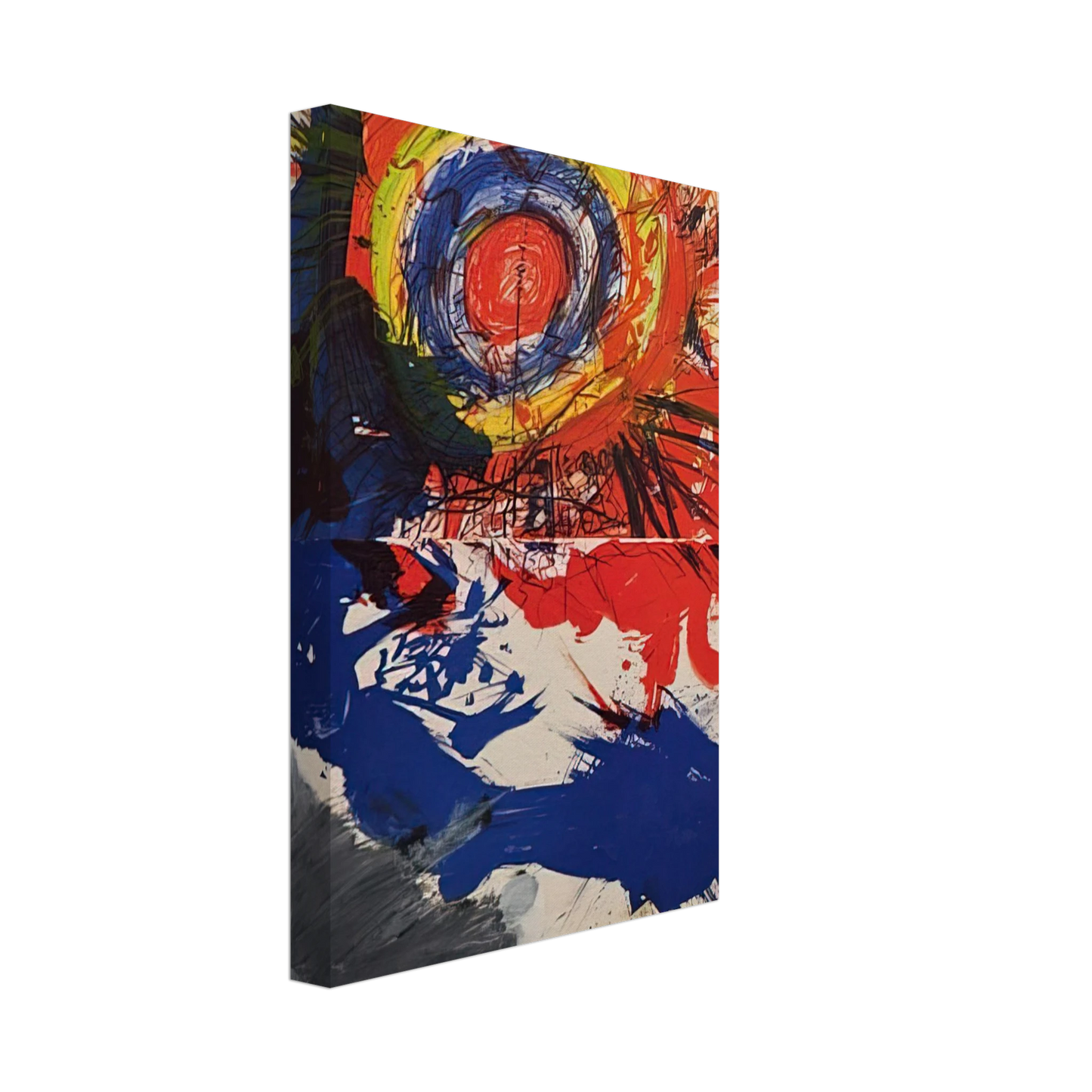 Walasse Ting - Composition - 1957 Canvas - 70x100 cm / 28x40 inches-canvas