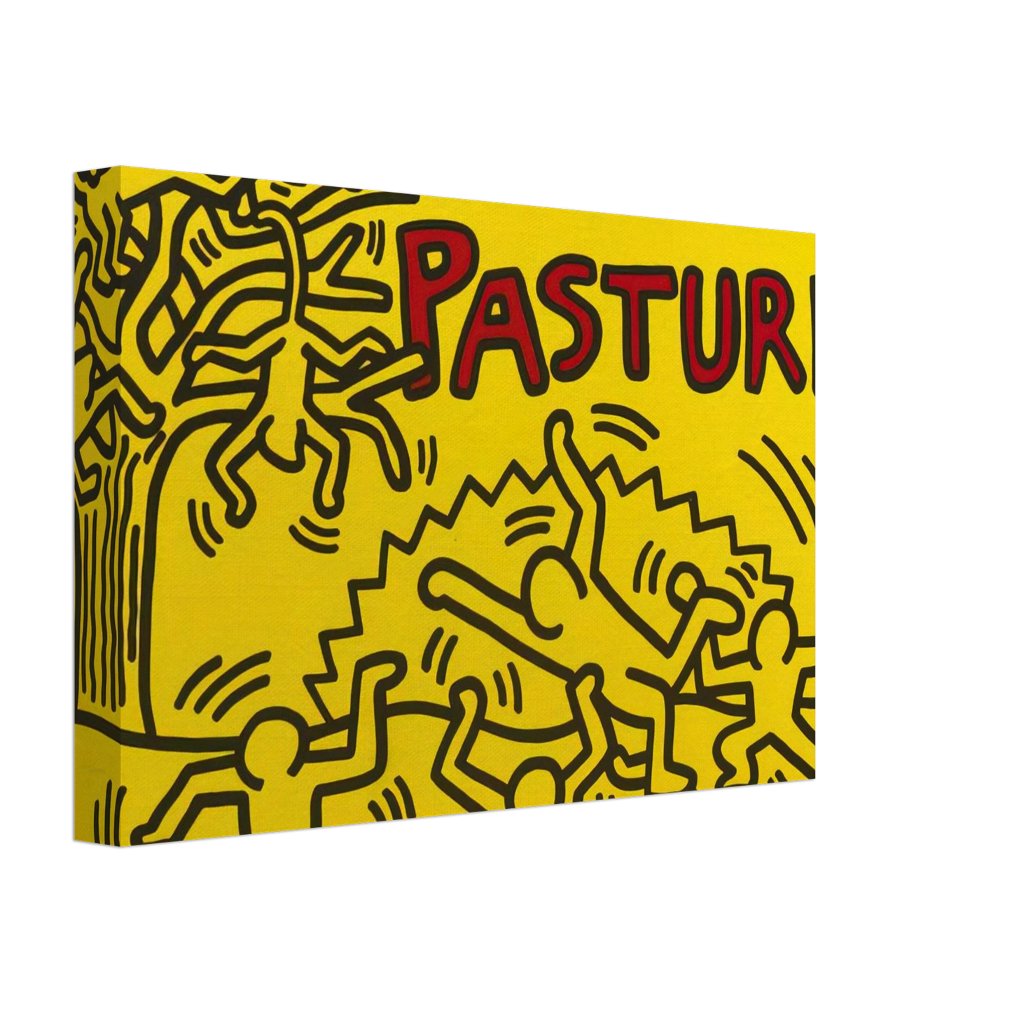 Keith Haring - A POSTER FOR THE BILL T JONES AND ARNIE ZANE PERFORMANCE PIECE SECRET PASTURES 1984 Canvas - 70x100 cm / 28x40 inches-canvas