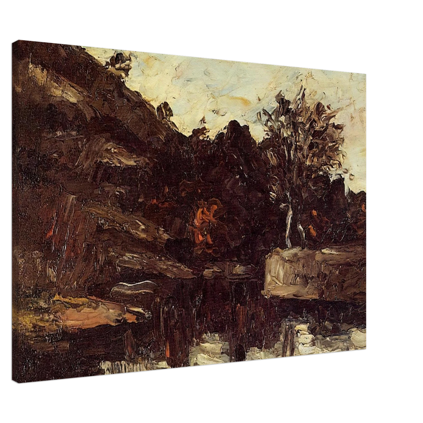 Paul Cezanne - Bend in the River Canvas - 20x30 cm / 8x12 inches-canvas