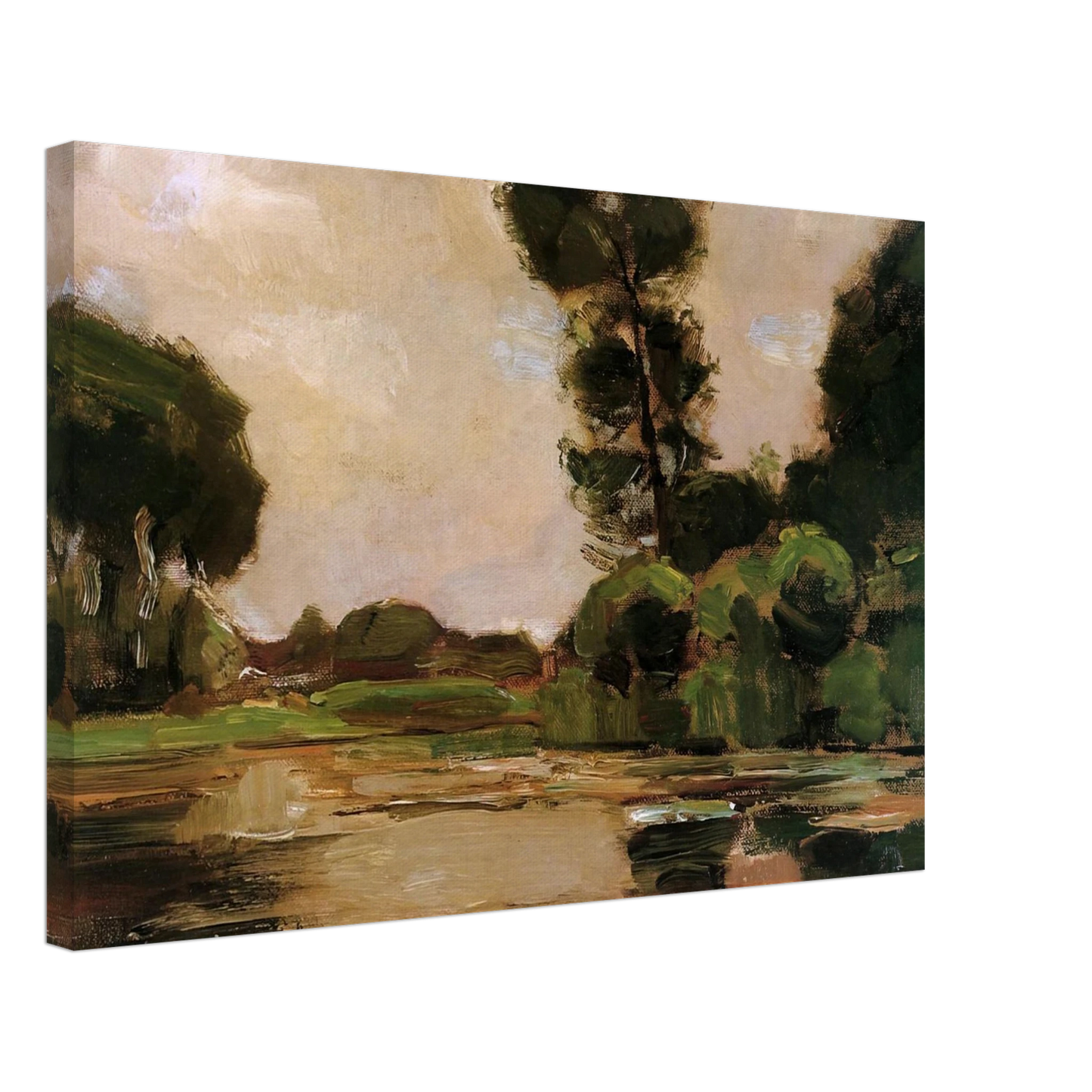 Piet Mondrian - Lonely tree at the Gein Sun Canvas - 40x60 cm / 16x24 inches-canvas