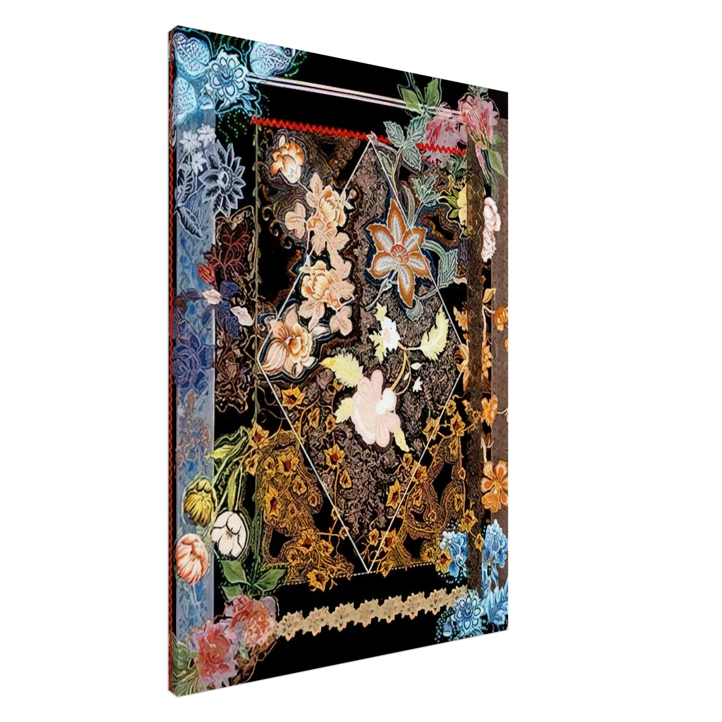 Miriam Schapiro - Gates of Paradise - 1980 Canvas - 20x30 cm / 8x12 inches-canvas