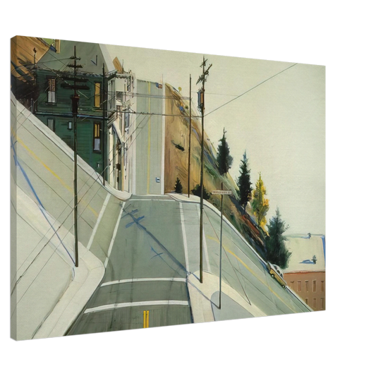 Wayne Thiebaud - 24th Street Intersection - 1977 Canvas - 20x30 cm / 8x12 inches-canvas