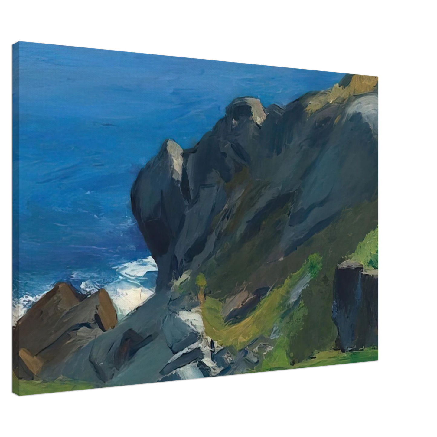 Edward Hopper - Rocky Shore and Sea Canvas - 20x30 cm / 8x12 inches-canvas
