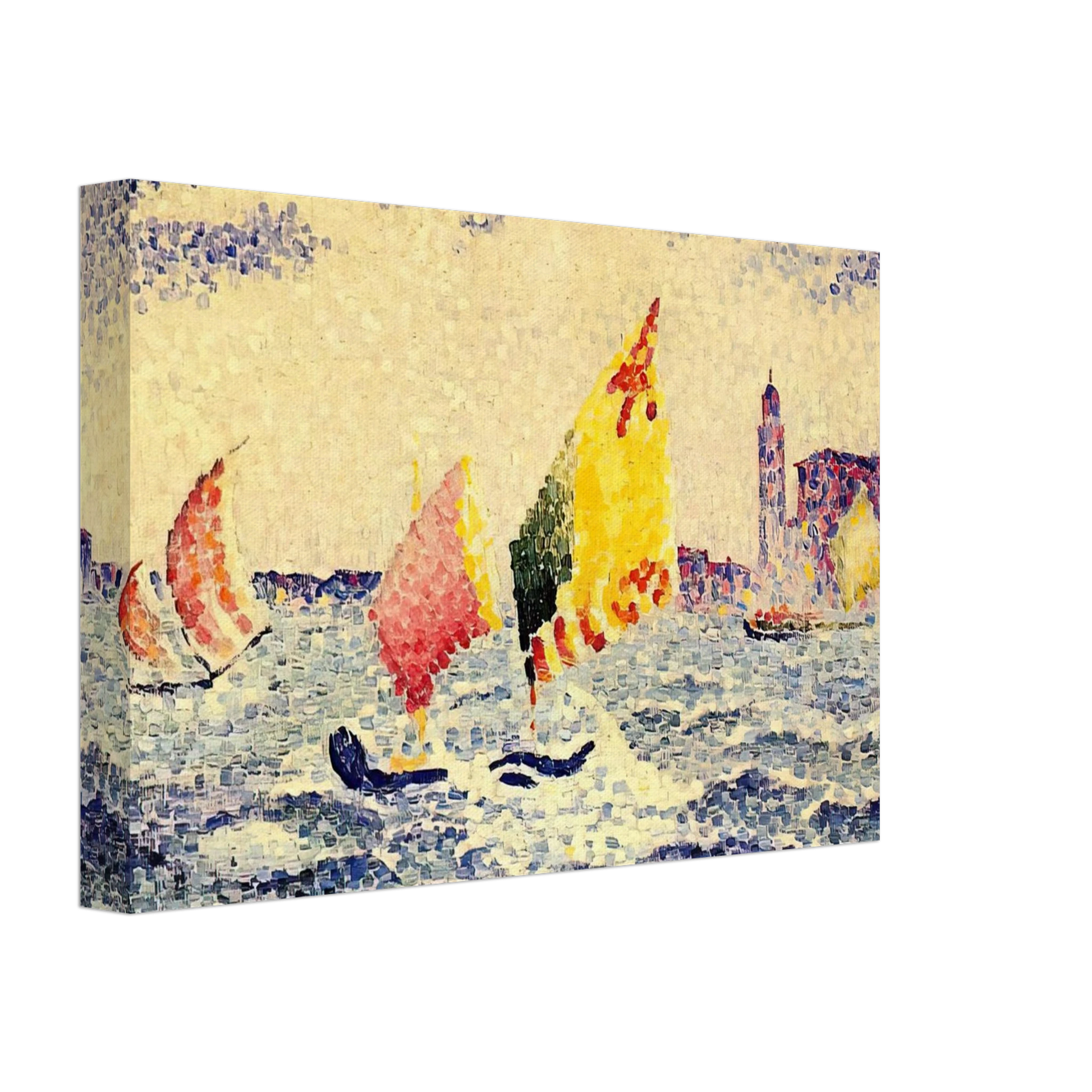 Henri-Edmond Cross - Sailboats near Chicago Canvas - 40x60 cm / 16x24 inches-canvas