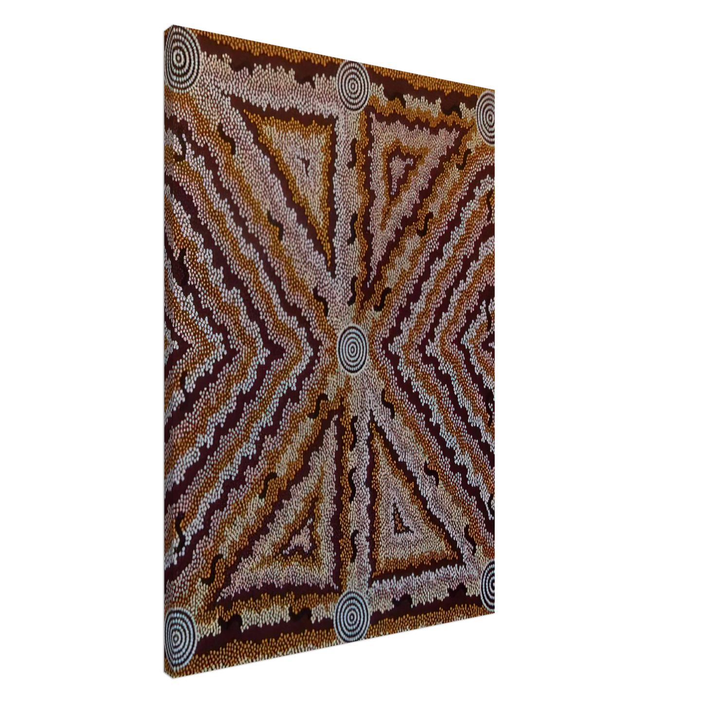 Clifford Possum Tjapaltjarri - Witchetty Grub Dreaming - 1983 Canvas - 20x30 cm / 8x12 inches-canvas