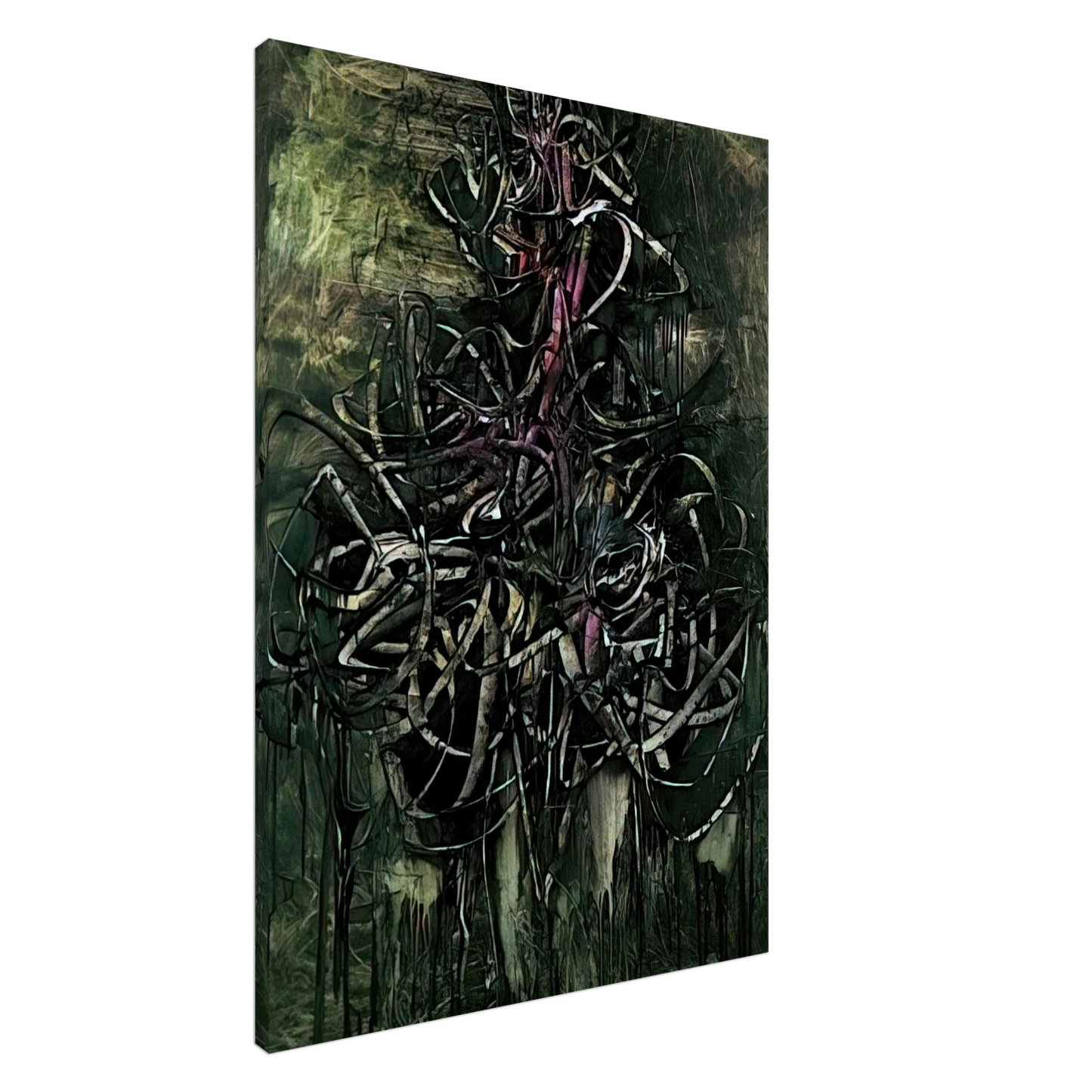 Simon Hantai - Peinture - 1957 Canvas - 20x30 cm / 8x12 inches-canvas