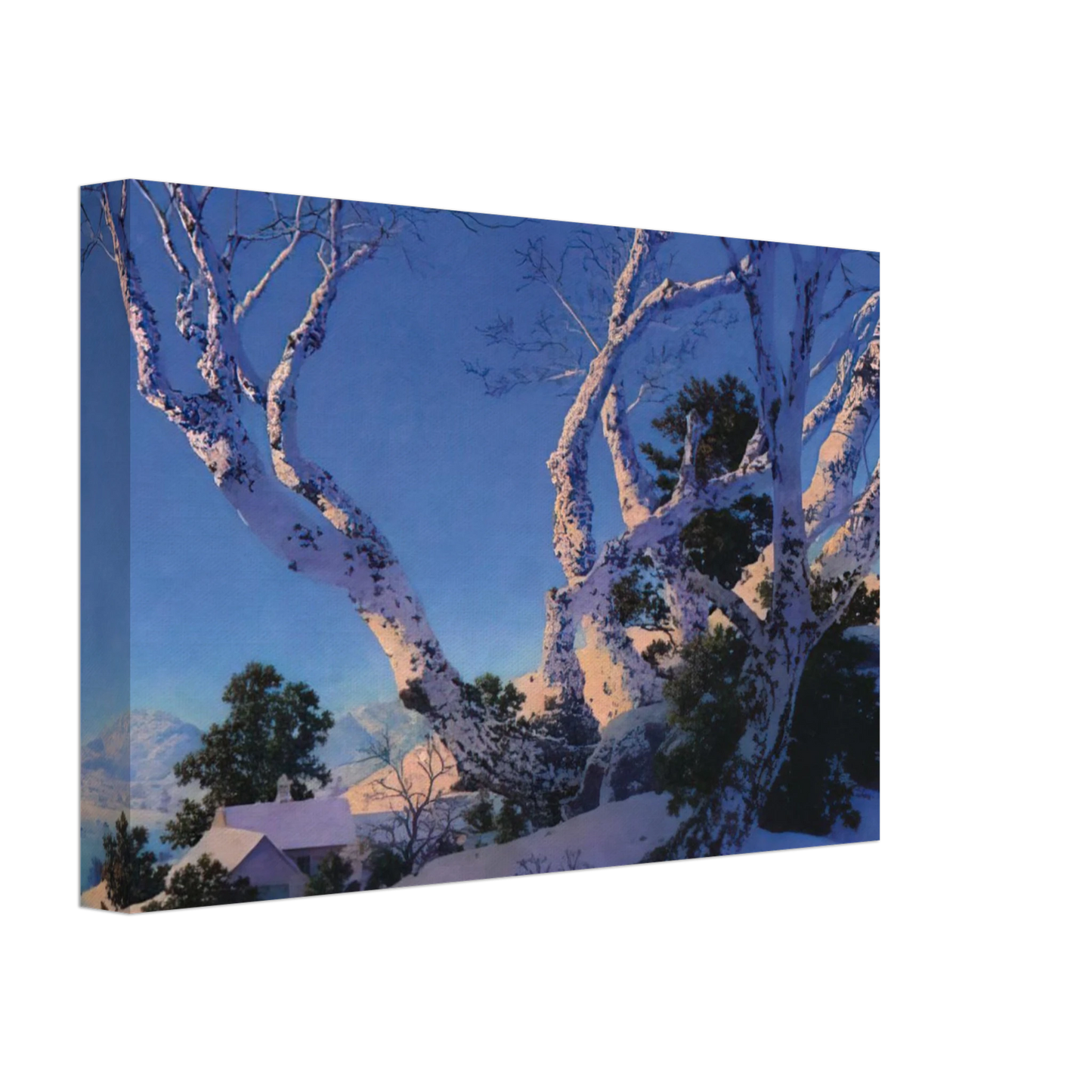 Maxfield Parrish - Birches in Winter Canvas - 70x100 cm / 28x40 inches-canvas