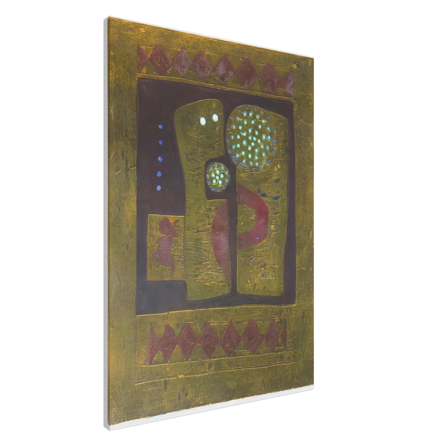 Hiroyuki Tajima - Pierrot and His Son - 1970 Canvas - 20x30 cm / 8x12 inches-canvas