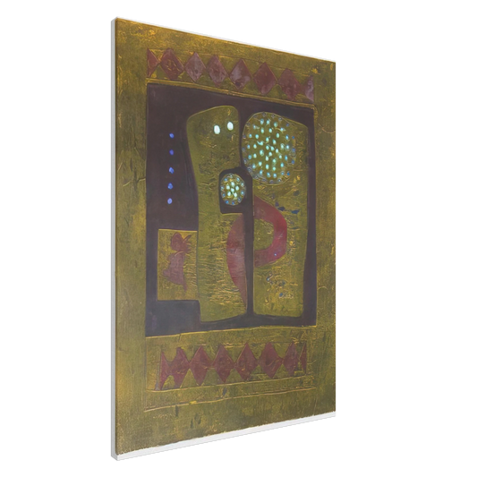 Hiroyuki Tajima - Pierrot and His Son - 1970 Canvas - 20x30 cm / 8x12 inches-canvas