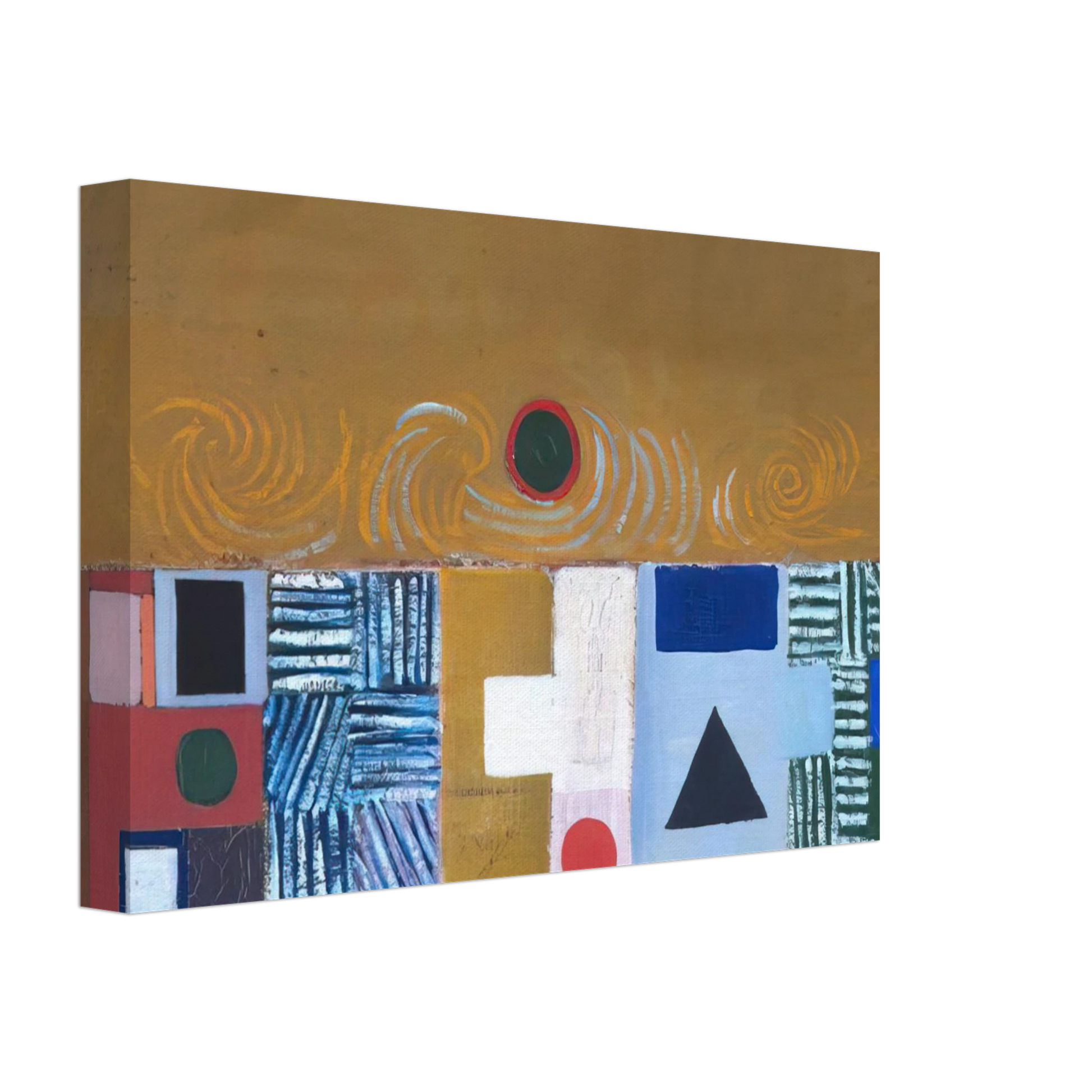 Victor Pasmore - SQUARE MOTIF BLUE AND GOLD THE ECLIPSE 1950 Canvas - 70x100 cm / 28x40 inches-canvas