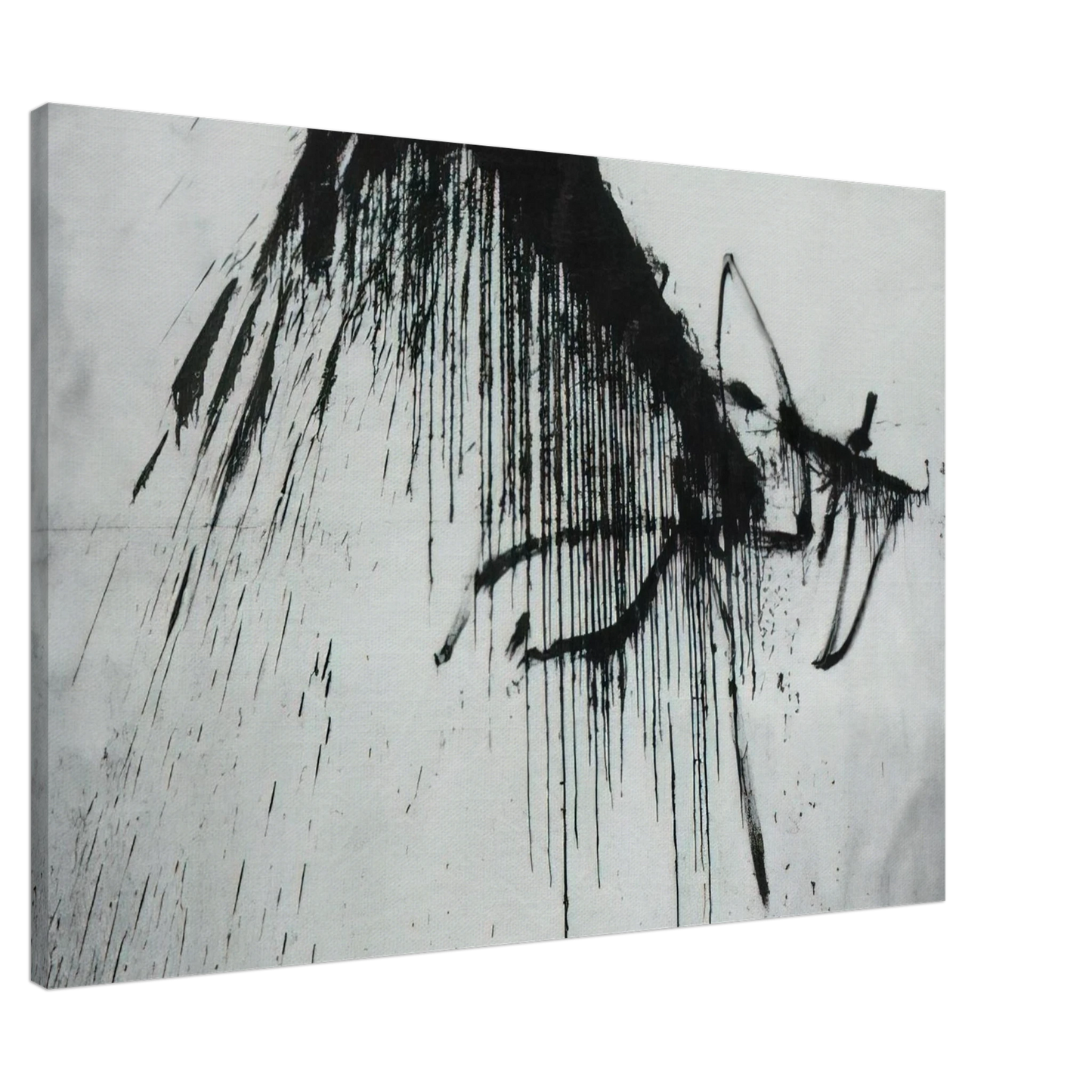 Salvador Dali - NIGHT IN THE HOTEL ABSTRACT IN BLACK AND WHITE Canvas - 20x30 cm / 8x12 inches-canvas