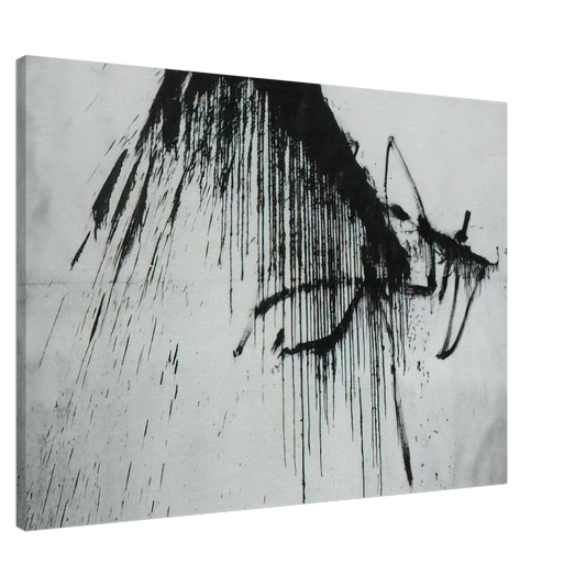 Salvador Dali - NIGHT IN THE HOTEL ABSTRACT IN BLACK AND WHITE Canvas - 20x30 cm / 8x12 inches-canvas