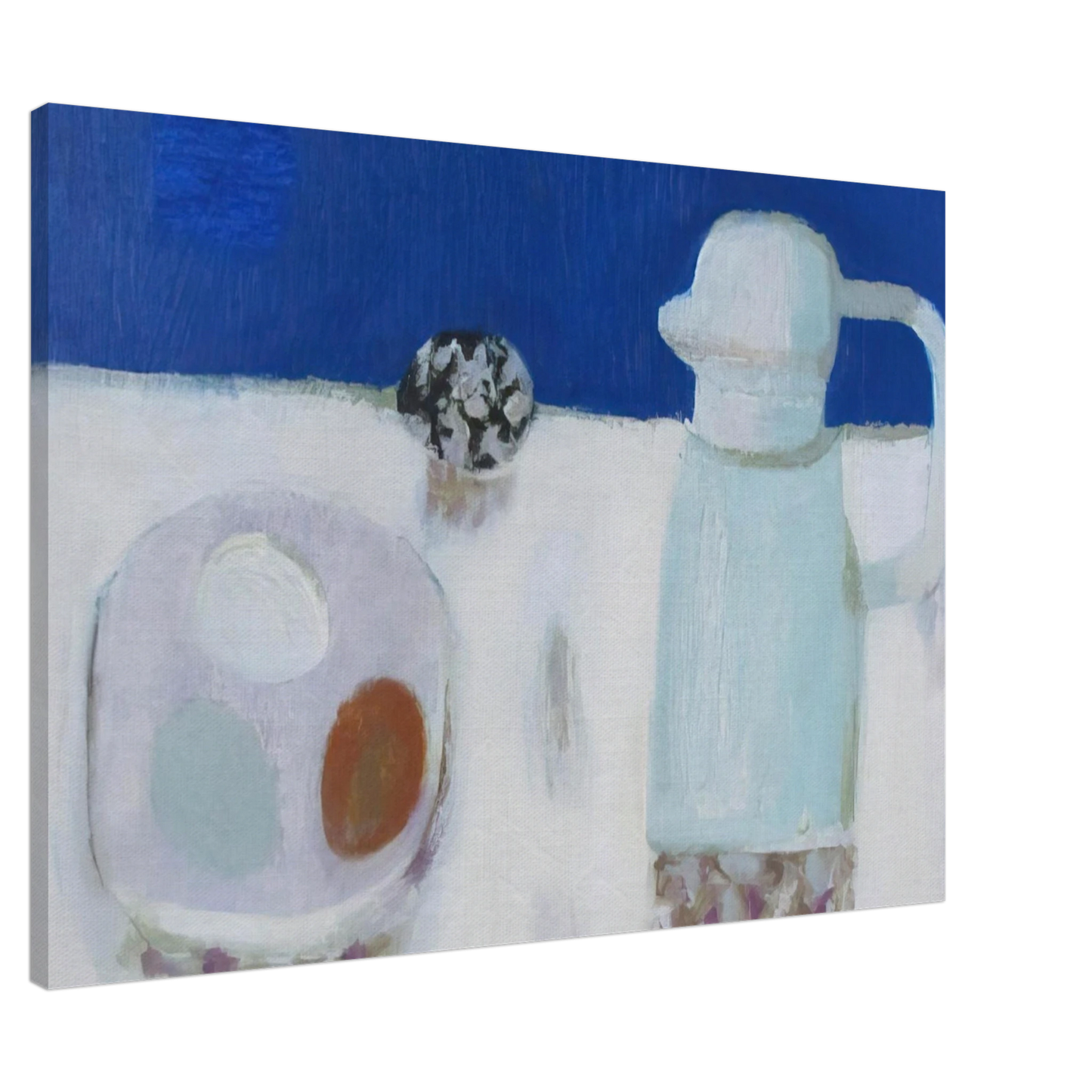 Mary Fedden - Jug and Four Eggs - 1967 Canvas - 20x30 cm / 8x12 inches-canvas