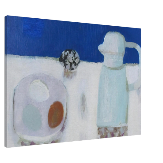 Mary Fedden - Jug and Four Eggs - 1967 Canvas - 20x30 cm / 8x12 inches-canvas